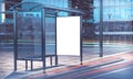 bus stop 3d rendering long exposure Royalty Free Stock Photo