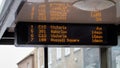 Bus Stop Electronic Timetable Display. TFL London Royalty Free Stock Photo