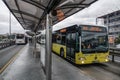 Bus stop on highway in Istanbul, Turkey