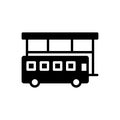 Black solid icon for Bus Stop, station and terminal Royalty Free Stock Photo