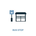 Bus Stop icon in two colors. Creative design from city elements icons collection. Colored bus stop icon for web and mobile design Royalty Free Stock Photo