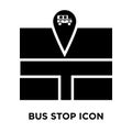 Bus stop icon vector isolated on white background, logo concept Royalty Free Stock Photo