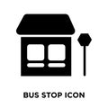 Bus stop icon vector isolated on white background, logo concept Royalty Free Stock Photo