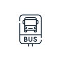 bus stop icon vector from public transportation concept. Thin line illustration of bus stop editable stroke. bus stop linear sign Royalty Free Stock Photo