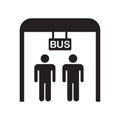 Bus stop icon vector sign and symbol isolated on white background, Bus stop logo concept Royalty Free Stock Photo