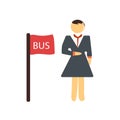 Bus stop icon vector sign and symbol isolated on white background, Bus stop logo concept Royalty Free Stock Photo