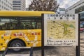 Bus stop for Japanese Ghibli Animation Museum at Mitaka Station square in Tokyo Royalty Free Stock Photo