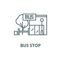 Bus stop line icon, vector. Bus stop outline sign, concept symbol, flat illustration Royalty Free Stock Photo