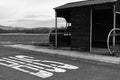 Bus stop in the middle of nowhere Royalty Free Stock Photo