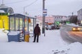 Bus stop in Murmansk, Russia