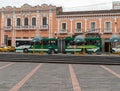 Bus stop at Plaza Santo Domingo, Quito, Ecuador