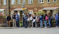 Bus stop queue Royalty Free Stock Photo