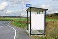 Bus Stop Shelter with Blank Billboard Royalty Free Stock Photo