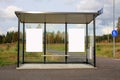 Bus Stop Shelter with Two Blank Billboards Royalty Free Stock Photo