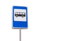 Bus stop sign, isolate on a white background Royalty Free Stock Photo