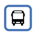 Bus stop sign. Vector public transport icon. Illustration of a route vehicle symbol. symbol of passenger services