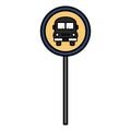 Bus stop traffic signal icon Royalty Free Stock Photo