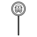Bus stop traffic signal icon Royalty Free Stock Photo