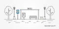 Bus stop vector illustration