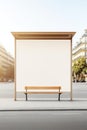 a bus stop with a white board Royalty Free Stock Photo