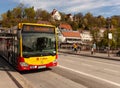 Bus on the street of Tuebingen in April