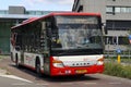 A bus of Synthus at the Rotterdam Capelsebrug transport Hub Royalty Free Stock Photo