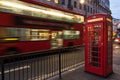 Bus and telephone box, London Royalty Free Stock Photo