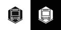 Bus Ticket icon Flat line illustration Royalty Free Stock Photo