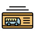 Bus ticket icon color outline vector Royalty Free Stock Photo