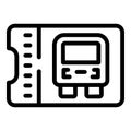 Bus ticket icon outline vector. Public transport tickets terminal Royalty Free Stock Photo