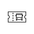 Bus ticket outline icon