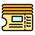 Bus ticket reader icon color outline vector Royalty Free Stock Photo