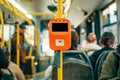 Bus ticket validator equipment in public bus Royalty Free Stock Photo