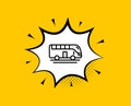 Bus tour transport line icon. Transportation vehicle sign. Vector