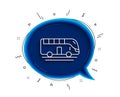 Bus tour transport line icon. Transportation vehicle sign. Vector