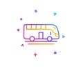 Bus tour transport line icon. Transportation vehicle sign. Vector