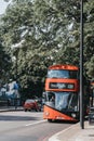 Bus 159 towards Streatham Station on a street in Brixton, South London, UK