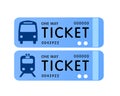 Bus and train ticket vector
