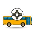 Bus transport public roundabout road Royalty Free Stock Photo