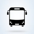 Bus transportation icon, front view. Modern flat design public transport symbol. vector illustration Royalty Free Stock Photo