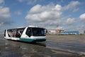 Bus for transportation of passengers at the international airport `Domodedovo` in Moscow Royalty Free Stock Photo