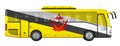 Bus travel in Brunei, Bruneian bus tours, concept. 3D rendering
