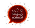 Bus travel line icon. Trip transport sign. Vector