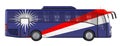 Bus travel in Marshall Islands, Marshallese bus tours, concept. 3D rendering
