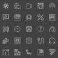 Bus travel outline icons