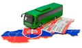 Bus travel in Slovakia, concept. 3D rendering
