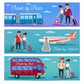 Bus Travel. Train Travel. Airplane Travel. Travel Banner