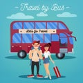 Bus Travel. Travel Banner. Active People