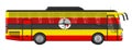 Bus travel in Uganda, Ugandan bus tours, concept. 3D rendering