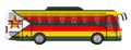Bus travel in Zimbabwe, Zimbabwean bus tours, concept. 3D rendering